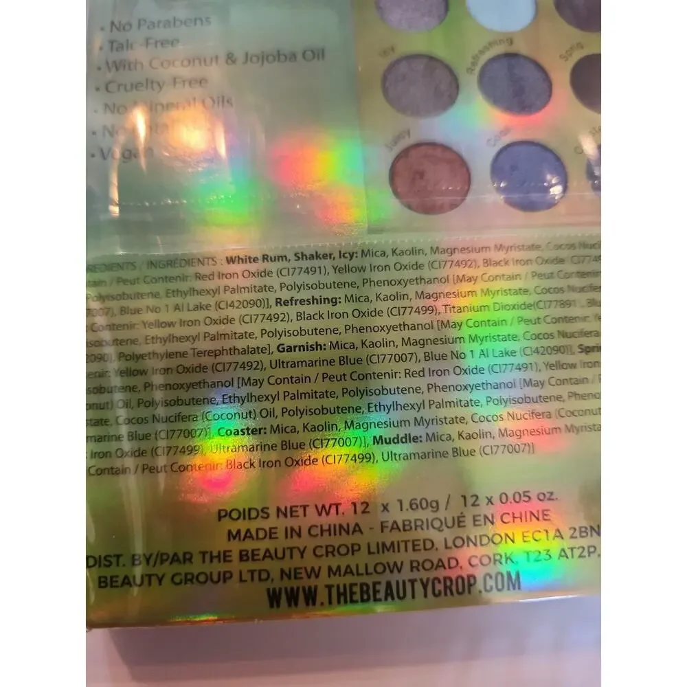 THE BEAUTY CROP Mojito Eyeshadow Palette 12 Shades Metallic